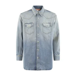 Sale Afslappet Fit Denim Skjorte Skjorter