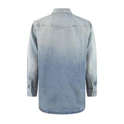 Sale Afslappet Fit Denim Skjorte Skjorter