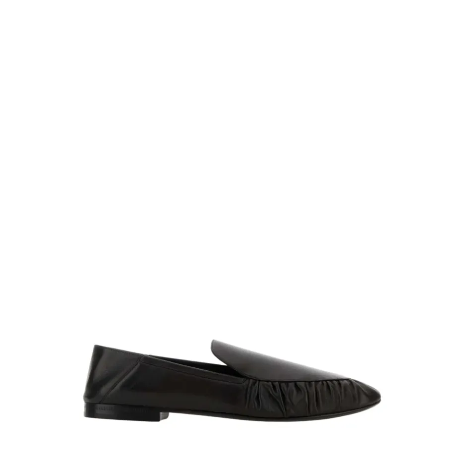 Hot Alain Ruched Læder Loafers med Spids Tå Dame Loafers