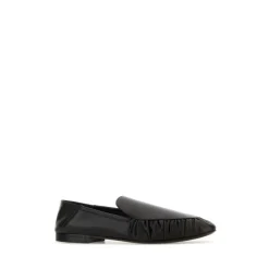 Hot Alain Ruched Læder Loafers med Spids Tå Dame Loafers