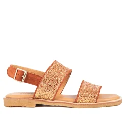 Clearance - Glitter Sandal, 5814 - Mandarin Glitter / Terracotta Dame Sandaler