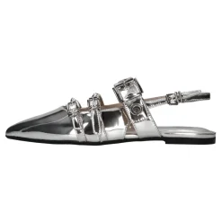 Online Flade sko Sølv Dame Loafers