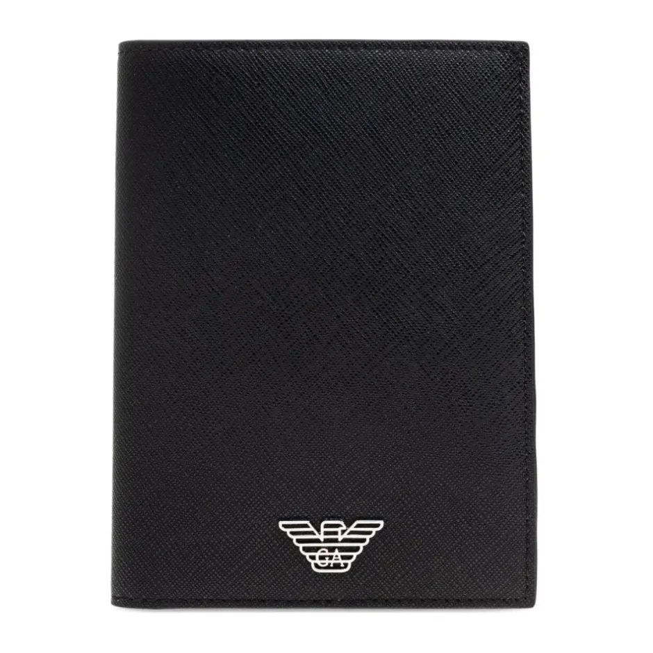 Sale ASV Regenerated Saffiano Leather Passport Holder with Eagle Plate Punge & Kortholder