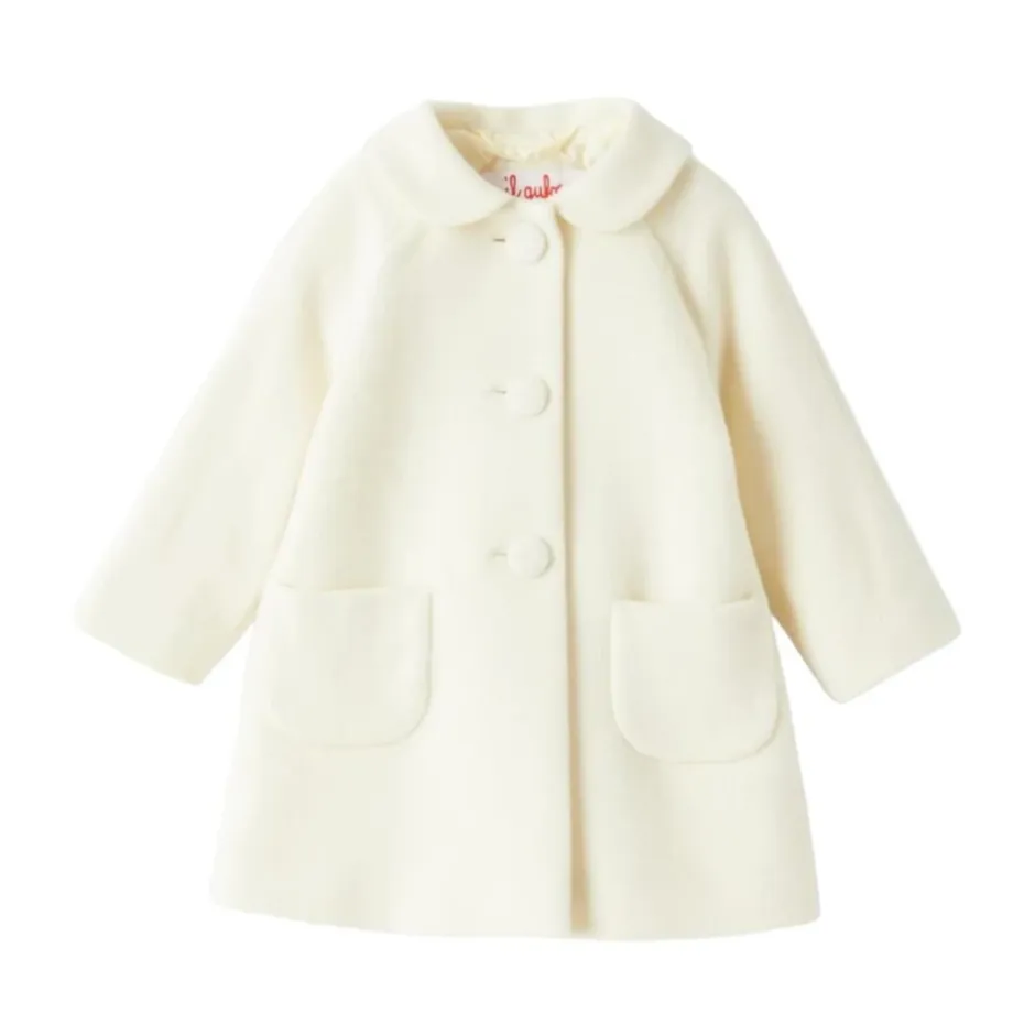 Sale Baby Pige Frakke - Flared Design i Blødt Uld og Cashmere Blanding Børn Jakker