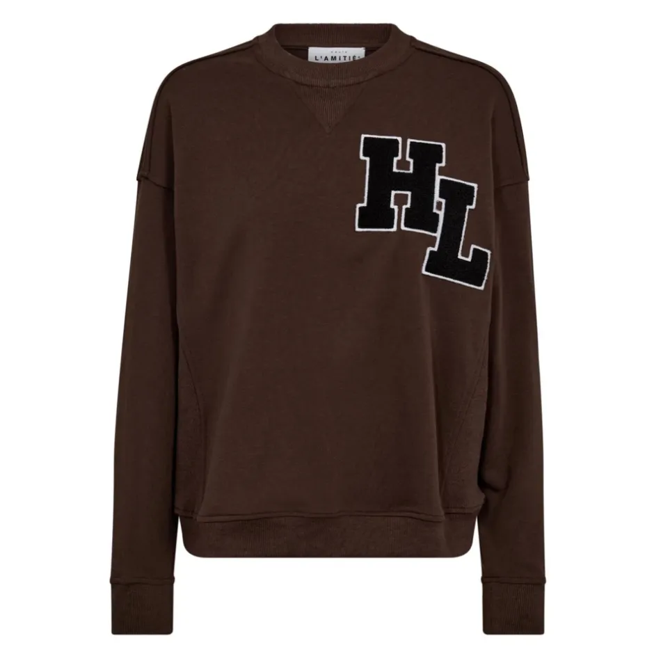 Online Badge Sweat Mocca - HL10234 Dame Sweatshirts