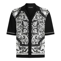 Clearance Baroque Print Camp-Collar Shirt Skjorter