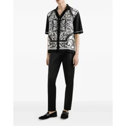 Clearance Baroque Print Camp-Collar Shirt Skjorter