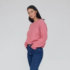 Hot - Claudine Scoop Neck - Fruit Dove Dame Sweatshirts