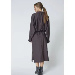 Clearance Batwing Kjole med Pinstripe Print Dame Kjoler