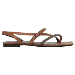 Outlet Beaded Leather Sandals Dame Sandaler