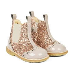 Online Begynderstøvle - Dusty Almond Maple Glitter Børn Støvler
