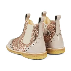 Online Begynderstøvle - Dusty Almond Maple Glitter Børn Støvler