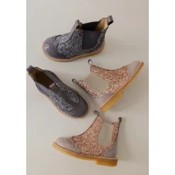 Online Begynderstøvle - Dusty Almond Maple Glitter Børn Støvler