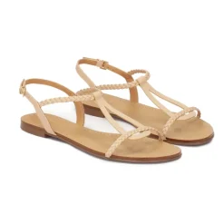 farvede sandaler dekoreret med flettet rem Dame Sandaler