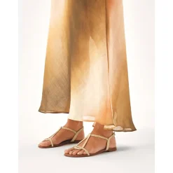 farvede sandaler dekoreret med flettet rem Dame Sandaler