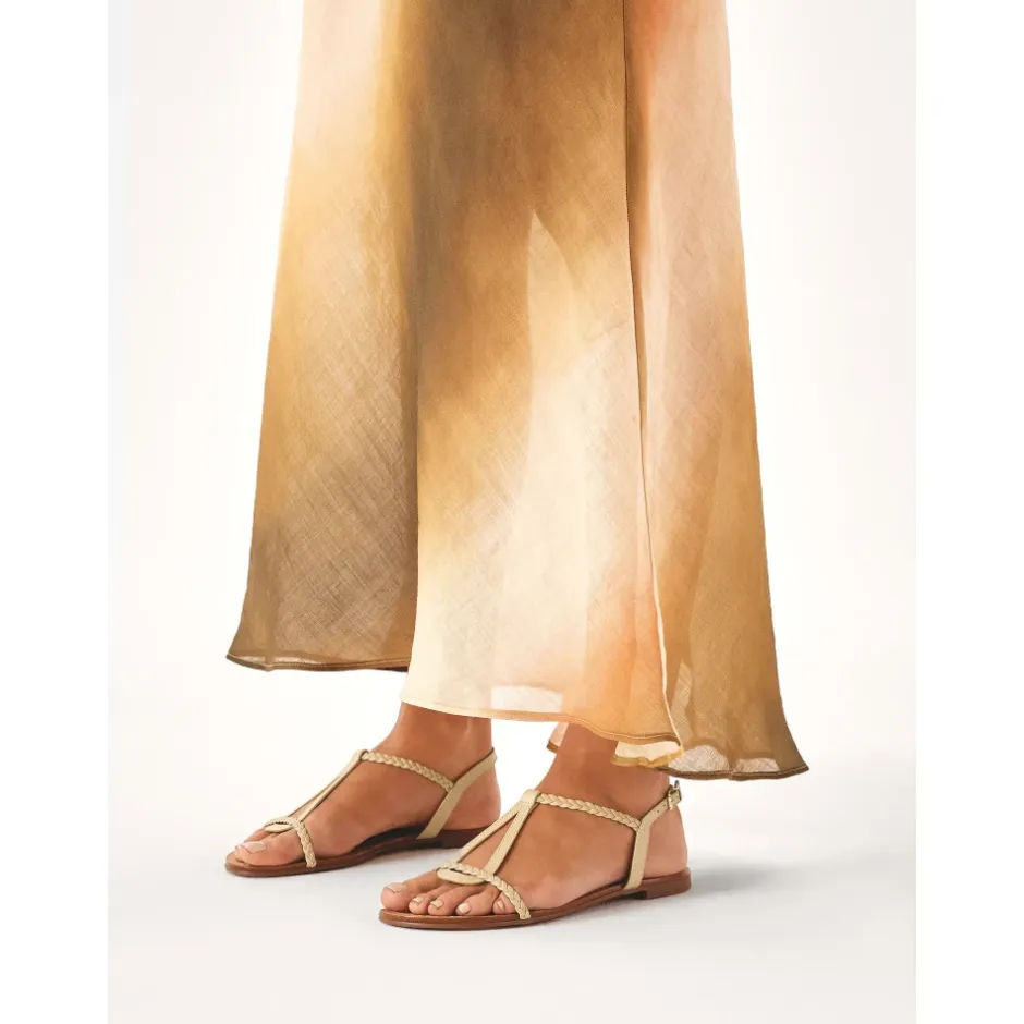 farvede sandaler dekoreret med flettet rem Dame Sandaler