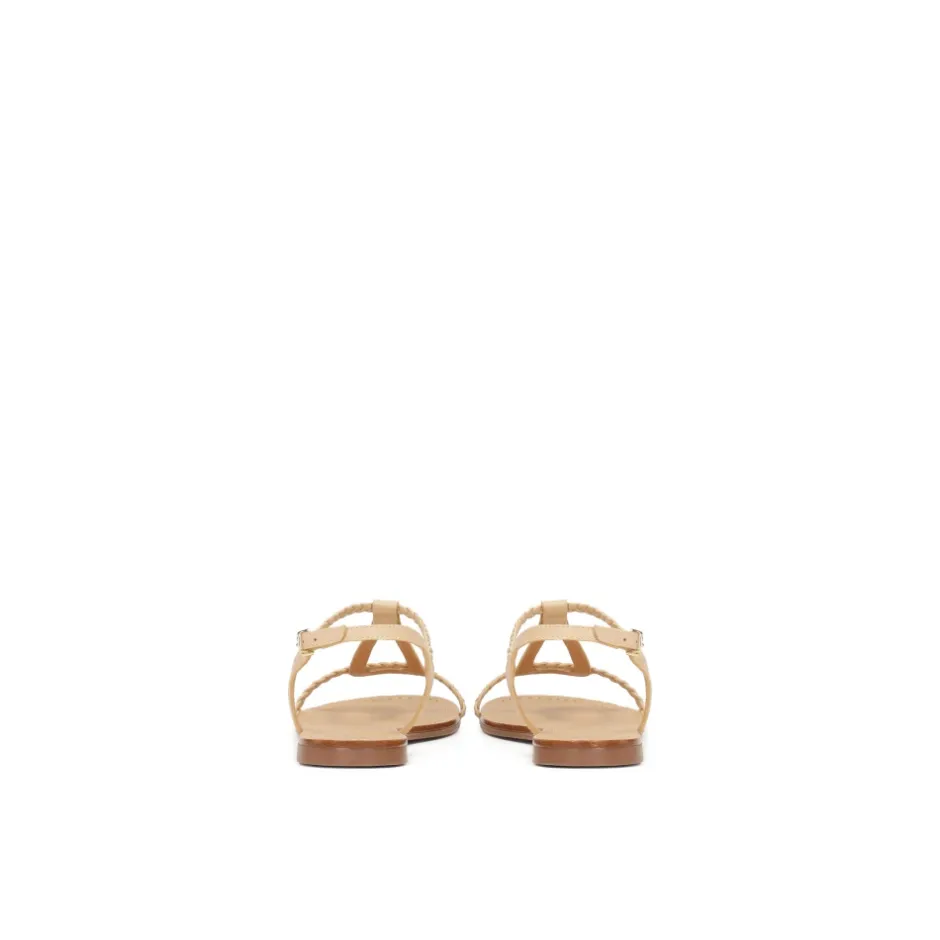 farvede sandaler dekoreret med flettet rem Dame Sandaler