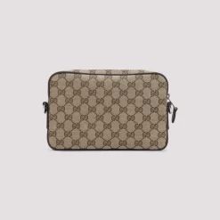 Beige Polyester Skuldertaske med Webdetalje Tasker