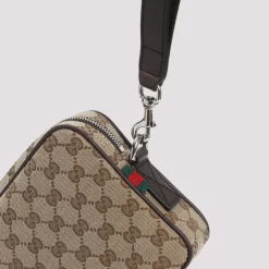 Beige Polyester Skuldertaske med Webdetalje Tasker