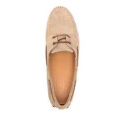 New Beige Snøresko med Studded Sole Sejlersko