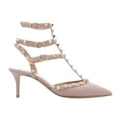 Besatte Læder Slingback Hæle Dame Pumps