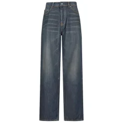 Clearance Bomuld Faded Wash Jeans Knap Fly Jeans
