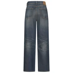 Clearance Bomuld Faded Wash Jeans Knap Fly Jeans