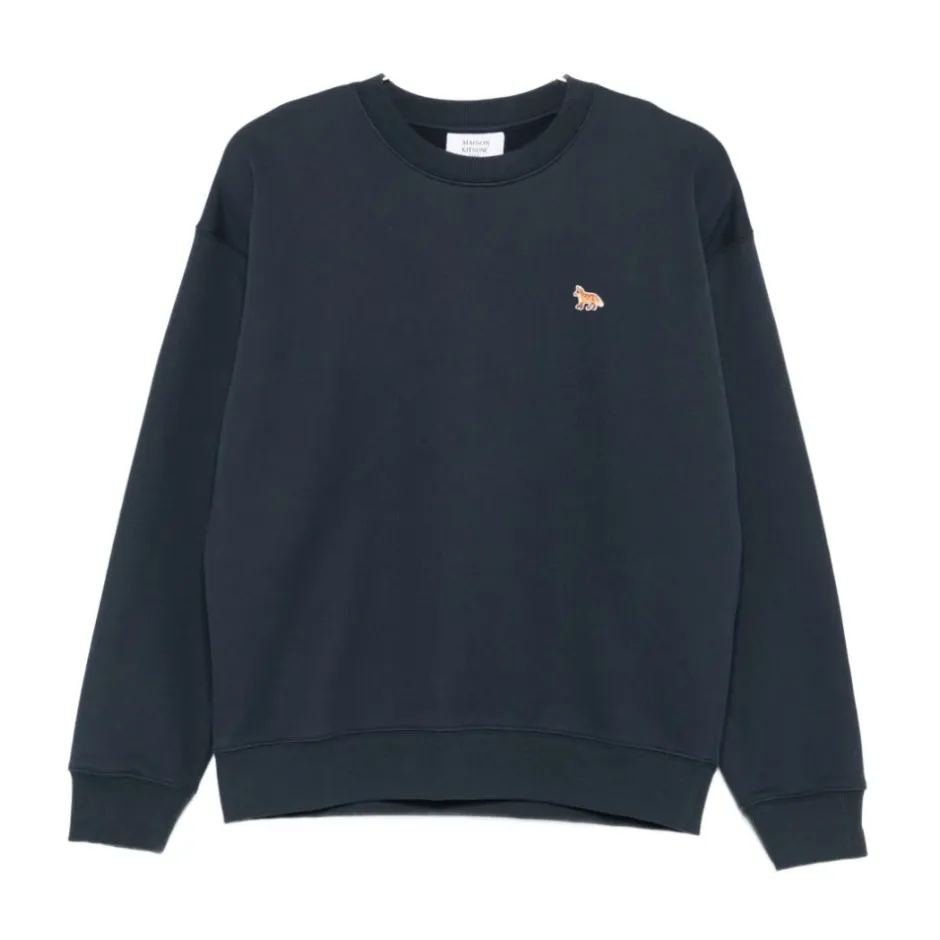Outlet Ræv Detalje Crew Neck Sweater Dame Sweatshirts