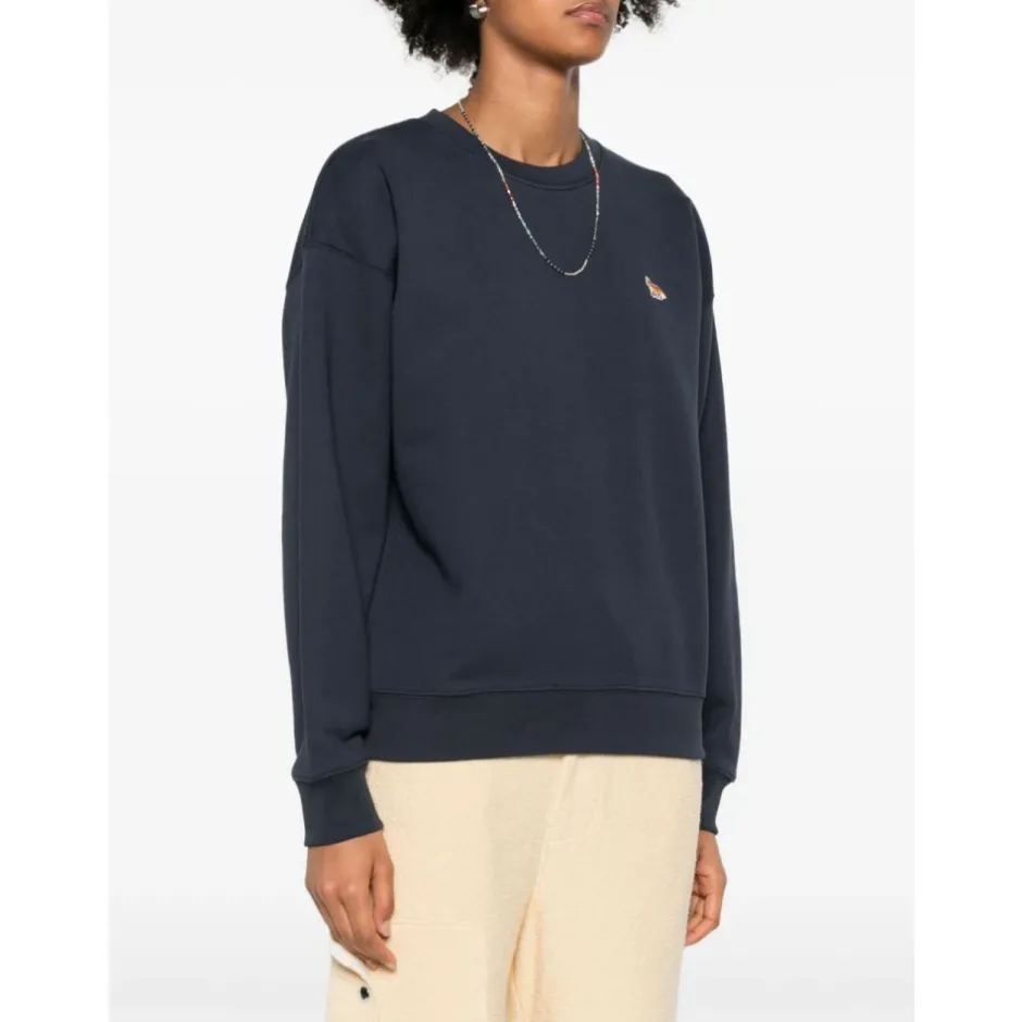 Outlet Ræv Detalje Crew Neck Sweater Dame Sweatshirts