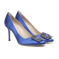 Hot Satin Krystal Spænde Hæl Pumps Dame Pumps|Stiletter