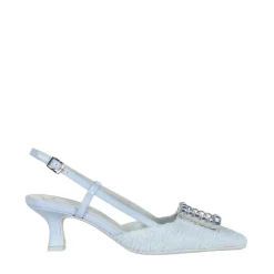 Sale Tweed Slingback med Krystaldetalje Dame Pumps|Stiletter