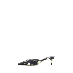 Hot Blomsterprint Kitten Heel Sandaler Dame Stiletter