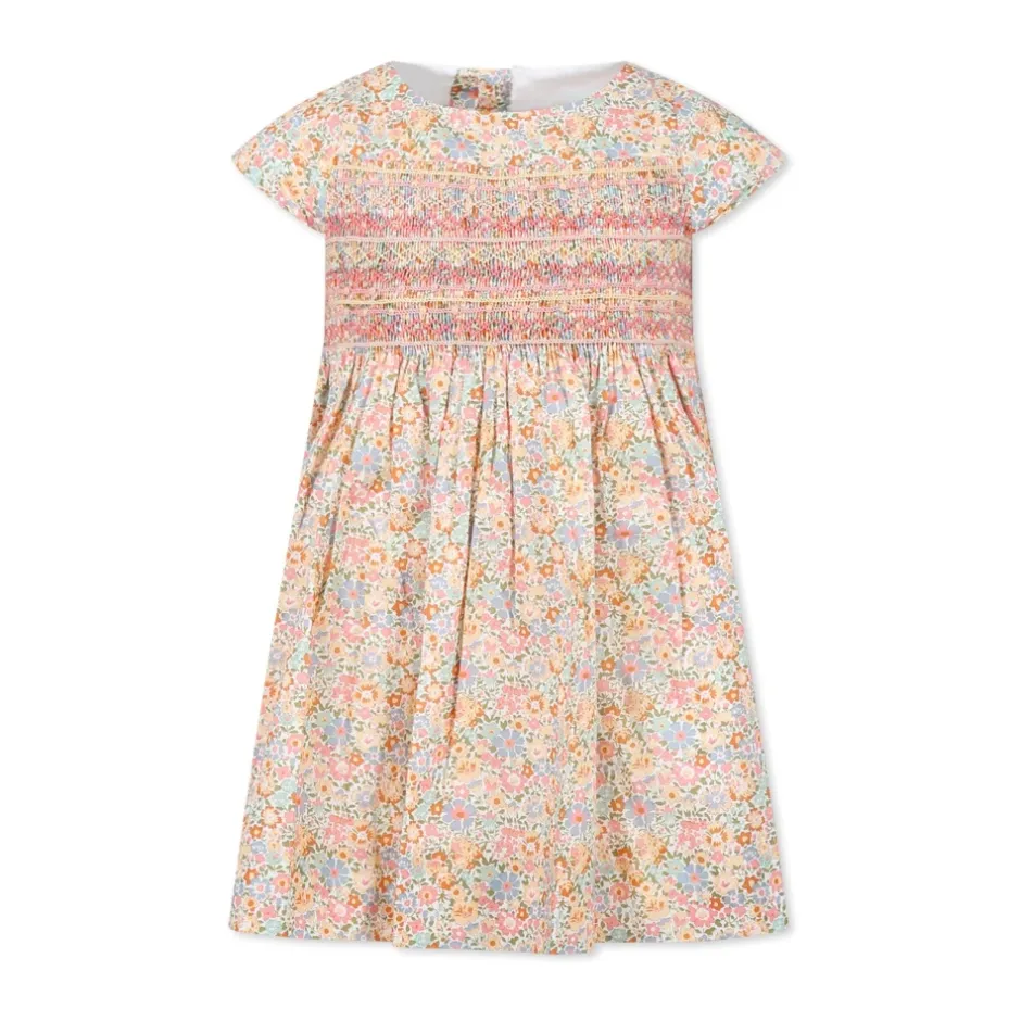 Clearance Blomstret Liberty Stof Kortærmet Kjole Børn Kjoler & Nederdele