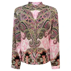 Discount Blomstret Paisley LS Skjorte i Pink Dame Bluser & Skjorter