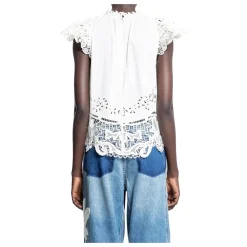 New Blonde Flutterærme Top med Detaljer Dame Bluser & Skjorter