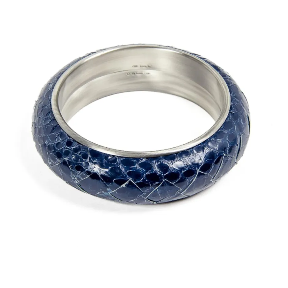 New t Sølv Slange Læderarmbånd Dame Smykker