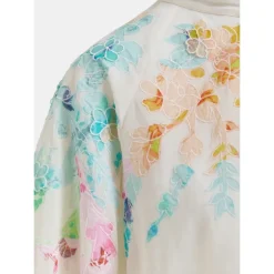 Sale Bluse med blomsterbroderi Dame Bluser & Skjorter