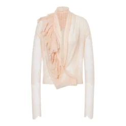 Best Bluse med blonde og flæsehals Dame Bluser & Skjorter