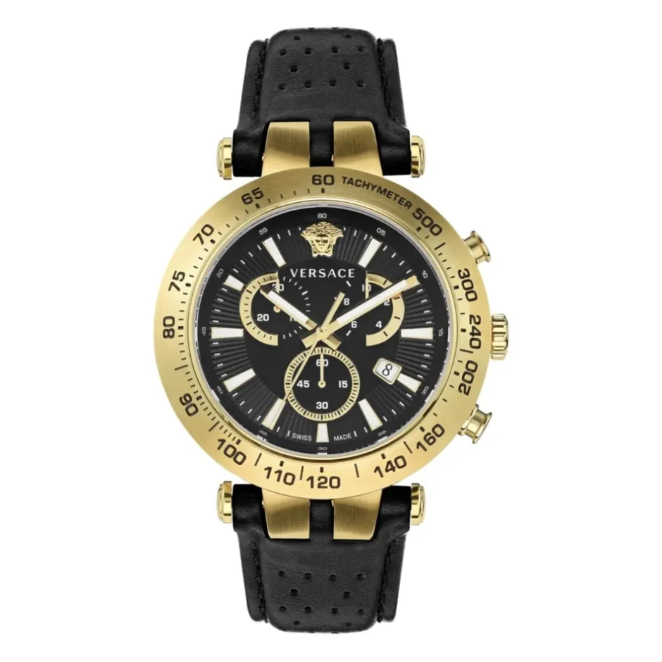 Clearance Bold Chrono Sort Læder d Ur Ure