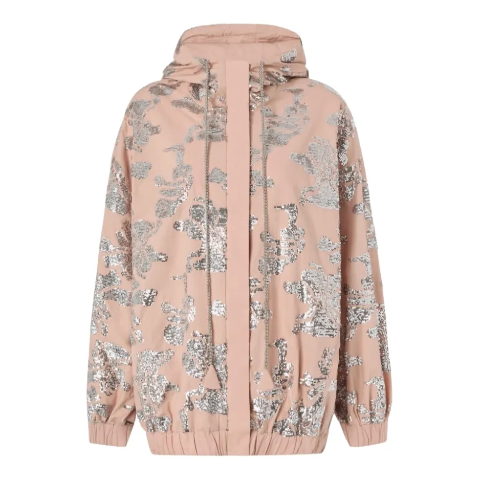 Discount Bomberjakke med blomsterpailletterbroderi Dame Jakker