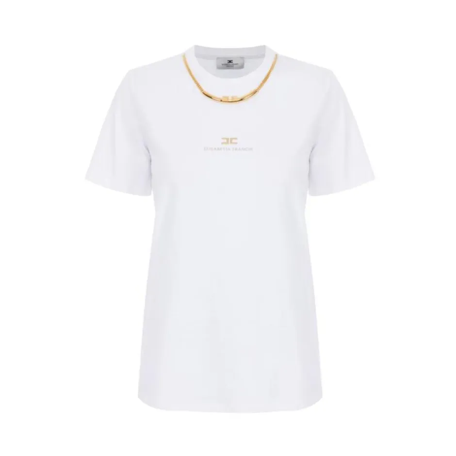 New Bomuldsjersey T-shirt med halskæde Dame T-Shirts