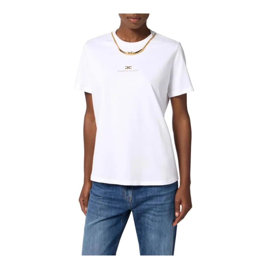 New Bomuldsjersey T-shirt med halskæde Dame T-Shirts