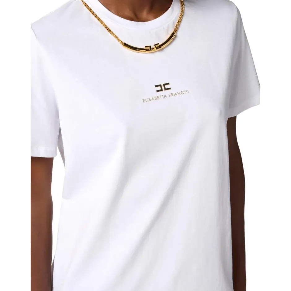 New Bomuldsjersey T-shirt med halskæde Dame T-Shirts
