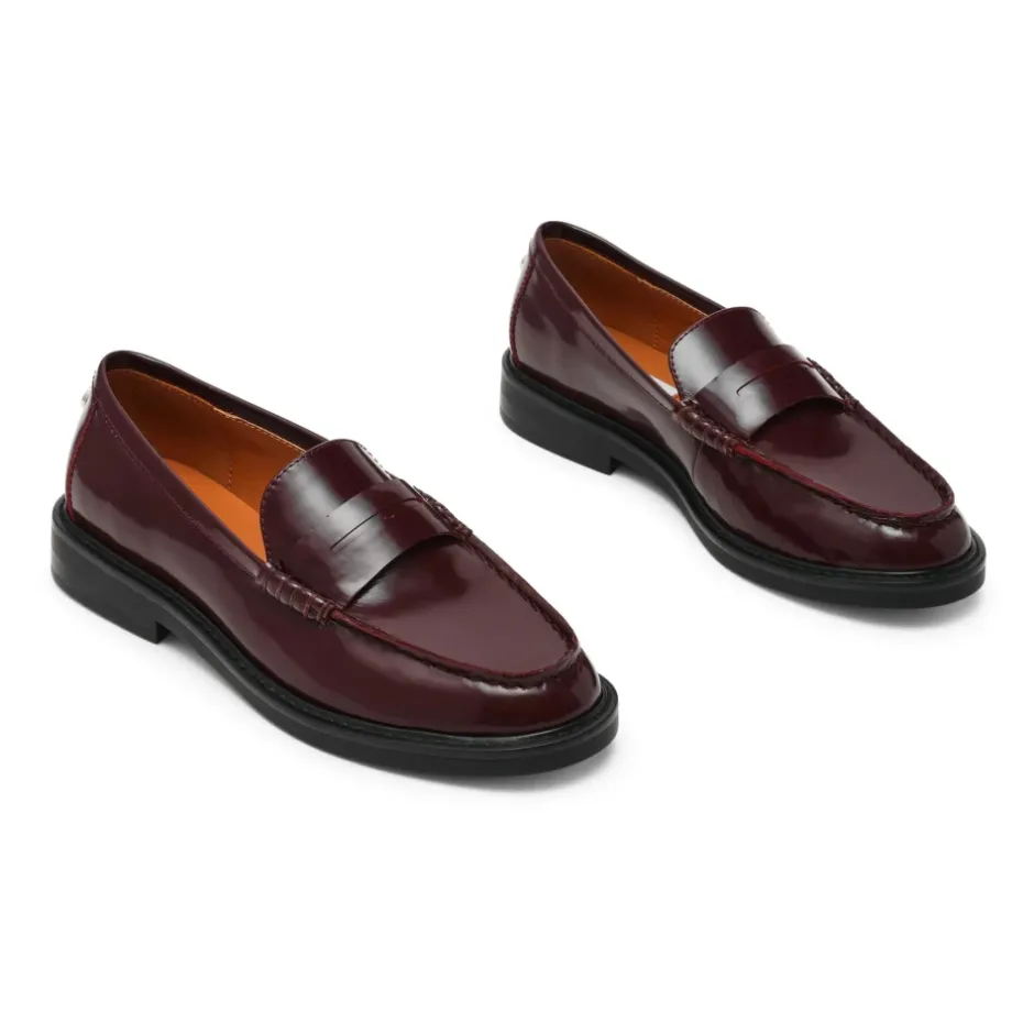 Outlet Bordeaux Flade Sko Dame Loafers