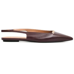 Hot Bordeaux Slingback Flats Dame Ballerina Sko