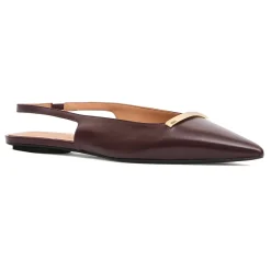Hot Bordeaux Slingback Flats Dame Ballerina Sko