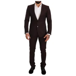 Outlet Bordeaux Stribet Slim Fit Suit Jakkesæt