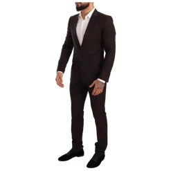 Outlet Bordeaux Stribet Slim Fit Suit Jakkesæt