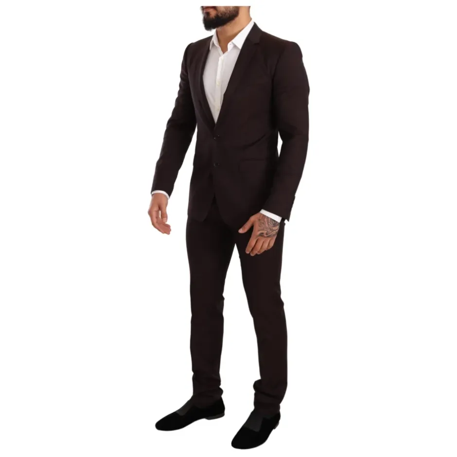 Outlet Bordeaux Stribet Slim Fit Suit Jakkesæt