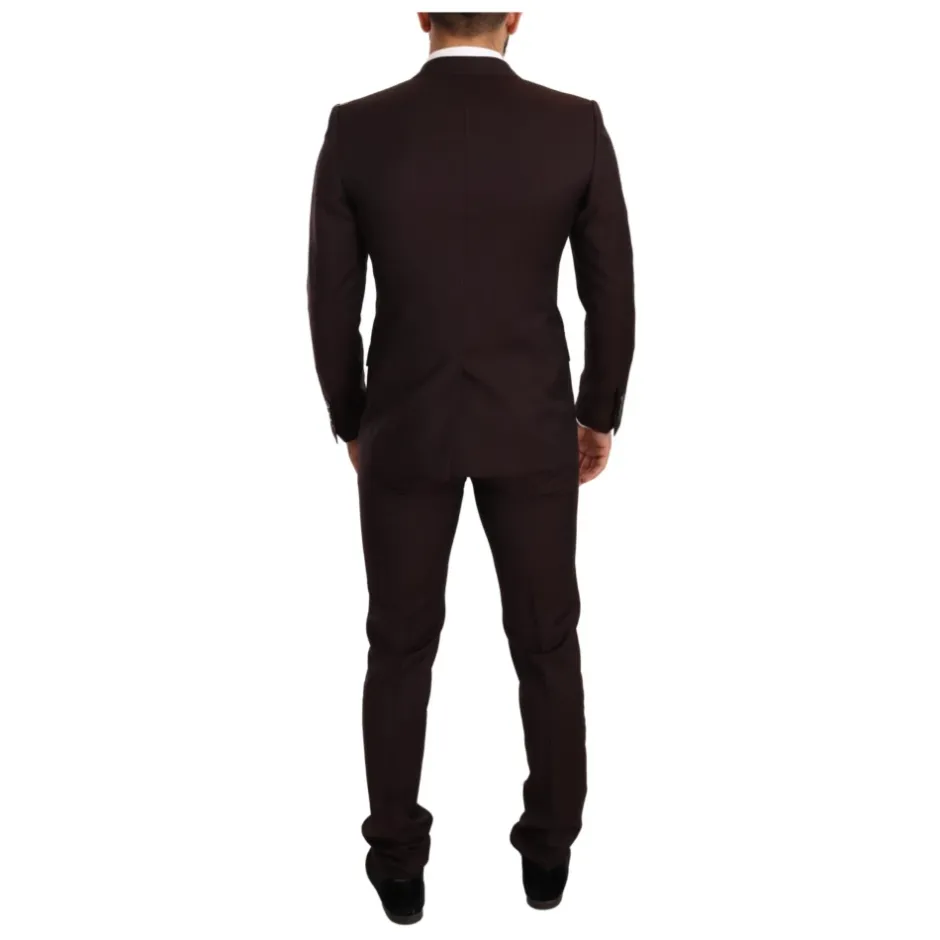 Outlet Bordeaux Stribet Slim Fit Suit Jakkesæt